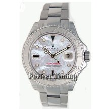 Rolex Yachtmaster Full-Size As New Stainless Steel & Platinum Bezel Model 16622 w/ Custom MOP Diamond & Sapphire Dial-2004 Perfect!