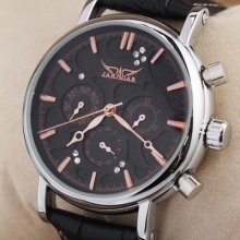 Rose Gold Mens 6 Analog Wrist Watch Automatic Day & Date Dial Fashion & Hq Hour