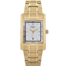Rotary Timepieces Men's Quartz Watch With Beige Dial Analogue Display And Gold Stainless Steel Bracelet Gb42834/06