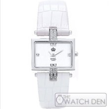 Royal London - Ladies White Leather Stone Set Dial Watch - 21136-01