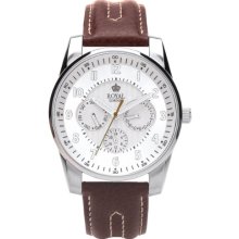 Royal London Women's Quartz Watch With Silver Dial Analogue Display And Brown Leather Strap 21083-04