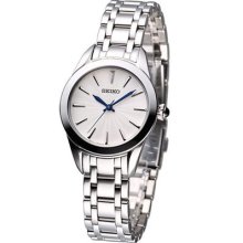 Seiko Ladies Classic Blue Hands Watch White Srz381p1