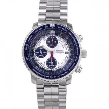 Seiko Mens Flightmaster Pilots Chrono/tachy/aâ€‹larm Watch. Sna413p1