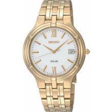 Seiko Men's Gold-Tone Stainless Steel Watch w/Round White Dial Promotional
