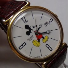 Seiko Mickey Mouse Men's Calendar Gold Large Watch