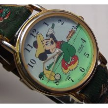 Seiko Mickey Mouse Men's Golf Themed Gold Watch