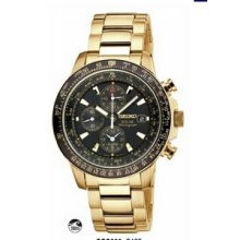 Seiko Solar Alarm Chronograph Gold Men`s Watch
