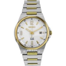 Seiko Solar Quartz Two-tone Mens Watch SNE210 ...