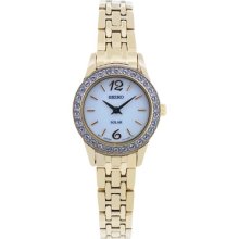 Seiko Solar SwarovskiÂ® Crystals Gold-tone Women's watch #SUP128