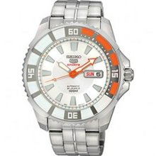 Seiko SRP201 Stainless Steel Seiko 5 Sports Automatic White Dial Day