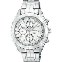 Seiko Stainless Steel 100m Chronograph Men's Sports Watch Sndc35p1