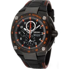Seiko Watches Men's Sportura Black Dial Black Leather Black Leather Bl