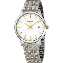 Seiko White Dial Two-tone Mens Watch Sgef91