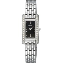 Seiko Women's Quartz Watch With Black Dial Analogue Display And Silver Stainless Steel Bracelet Sujg59p1