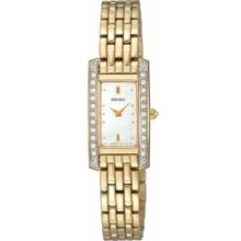 Seiko Women's Quartz Watch With Mother Of Pearl Dial Analogue Display And Gold Stainless Steel Bracelet Sujg58p1