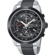 Seiko Wrist Watches-Seiko SNAB19 Alarm Quartz Chronograph Stainle ...