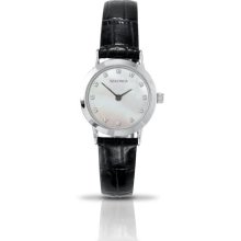 Sekonda Women's Quartz Watch With Mother Of Pearl Dial Analogue Display And Black Leather Strap 4439.27
