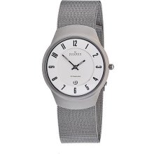 Skagen Silver Dial Stainless Steel Mesh Mens Watch 533lttw