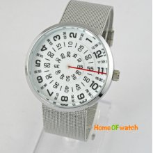 Special Rotary Dial Fashion Women Girls Cuff Wrist Quartz Watch Gift