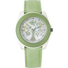 Sprout Womens Eco Friendly Tree Analog Resin Watch - Green Cotton Strap - Graphic Dial - ST/2019MPLG