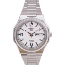 Stainless Steel Seiko 5 Automatic Silver Tone Dial