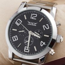 Stainless Steel Six Hands Hq Day & Date Dial Mens Fashion Automatic Wrist Watch