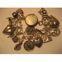 Sterling Silver Charm Bracelet Watch