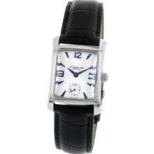 Stuhrling Original 145L.12152 Lady Gatsby Stainless Steel Case with Silver Dialandamp;#44; Blue Hands and Markers on a Black Strap with Stainless Steel Clasp