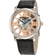 Stuhrling Original 280.331514 Mens Stainless Steel Caseandamp;#44; Lifestyles Winchester Terrace Mechanical Skeleton Rosetone Watch