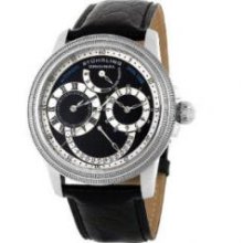 Stuhrling Original 283.33151 Boardroom Sarurnalia Automatic Dual Time Date Black Watch