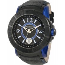 Stuhrling Original 543 332u551 Sentry Black / Blue Leather Strap Mens Watch