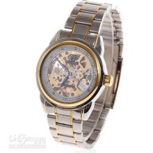 Stylish Auto Automatic Mechanical Wristwatch With 12 Crystals Displa