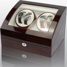 Superb New Improved Automatic Watch Winder By Modalo From Germany 4 Watches Winding With Storage For 5 More
