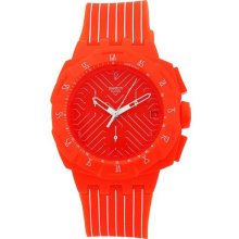 Swatch SUIO400 Flash Run Orange Dial Plastic Chronograph Men's Watch