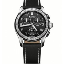Swiss Army Victorinox 241404 Chrono Classic Mens Black Leather Watch