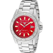 Swiss Legend 9100-55 Men's Grande Sport Red Dial Stainless Steel Watch