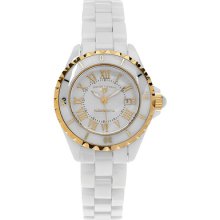 Swiss Legend Karamica Ladies Mother Of Pearl White Ceramic Swiss Watch