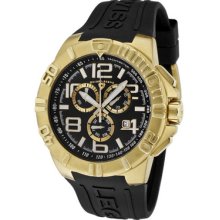 Swiss Legend Men's Super Shield Chrono Gold Tone Ip Case Black Dial Bl