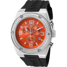 Swiss Legend Men's Throttle Chronograph Orange Dial Black Silicone