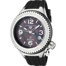 Swiss Legend Neptune Ceramic (44 Mm) White Diamond (0.97 Ctw) Black Mo