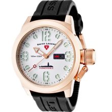 SWISS LEGEND Watches Men's Submersible White Dial Rose Gold Tone Case