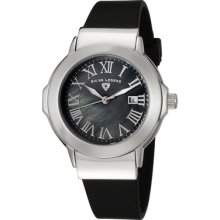 Swiss Legend Women's South Beach Black Mother Of Pearl Dial Black Sili