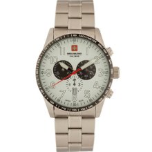 Swiss Military Calibre Watches Men's Red Star Chronograph White Dial S