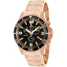 Swiss Precimax Men's Tarsis Pro SP13066 Rose-Gold Stainless-Steel Swiss Chronograph Watch with Black Dial