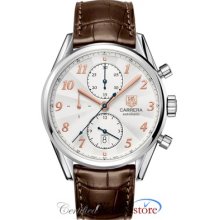 Tag Heuer Cas2112.fc6291 Carrera Heritage Chrono Silver Dial Brown Strap Watch