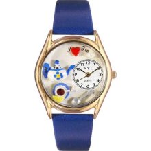 Tea Lover Royal Blue Leather And Goldtone Watch ...