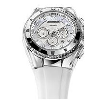 TechnoMarine Cruise Original Chrono Diamond Marker 40mm Watch - Silver Dial, White Silicon Strap 111045 Chronograph Sale Authentic