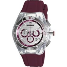 TechnoMarine Mid-Size Cruise Original Mirror Quartz Chronograph Purple Silicone Rubber Strap Watch