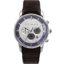 Ted Baker Mens Watch With Silver Dial And Black Leather Strap Ted-te1016