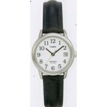 Timex Black Leather Strap Core Easy Reader Watch With Silver Case